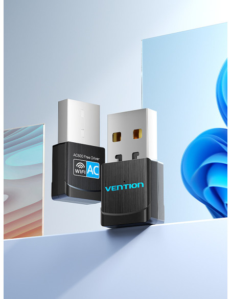 Adaptor Vention USB Wi-Fi Dual Band Adapter 2.4G/5G Black , "KDSB0" - 6922794767300