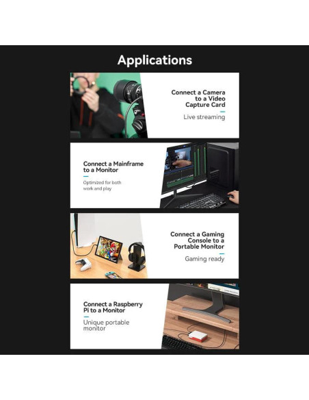Cablu video Vention, microHDMI(T) la HDMI(T), 3m, rezolutie 4K la 60Hz, negru, "AGIBI" - 6922794772144