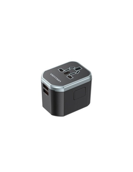 Adaptor universal de calatorie retea Vention, 20W, PD 20W, QC 18W, negru, "FJCB0" - 6922794775930