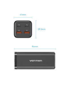 Alimentator retea Vention, 2 x USB-C (100W/100W), 2 x...
