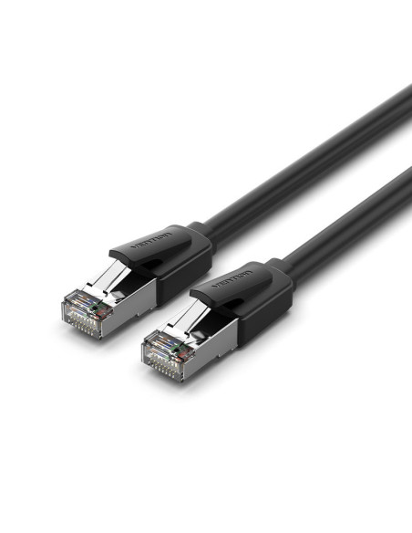 Patch cord SFTP Vention, Cat. 8, RJ-45 (T) la RJ-45 (T), 3m, AWG 28, 40 Gbps, ecranat, negru, "IKKBI" - 6922794780347