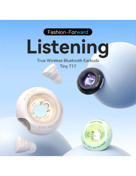 Casti TWS Vention "Tiny T17", tip butoni, utilizare multimedia, Bluetooth 5.3, acumulator 35mAh/300mAh, durata baterie pana la 2