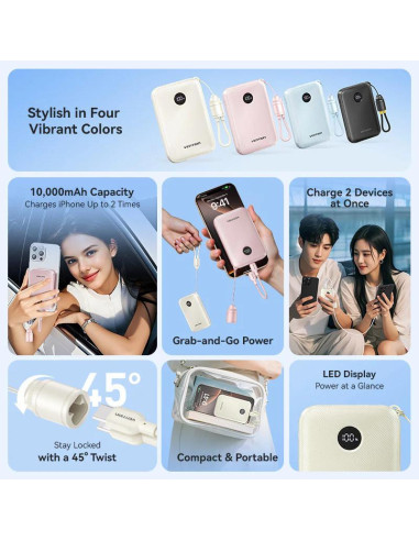 Power Bank Vention 10000mAh Power Bank (USB-C +...