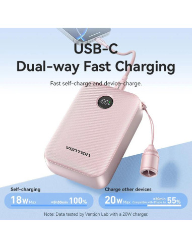Power Bank Vention 20000mAh Power Bank (USB-C +...
