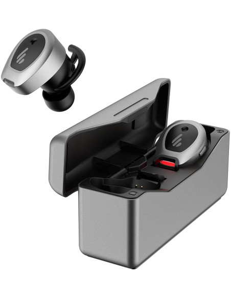CASTI Edifier, wireless, intraauriculare - butoni, pt smartphone, microfon pe casca, conectare prin Bluetooth 5.0, gri, "TWSNB-M