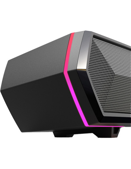 BOXE EDIFIER Gaming desktop, RMS: 5W (2.5W + 2.5W), Bluetooth 5.3, USB-A, RGB, sound card/ mic, dim. 485x70x80mm, black, "MG300-