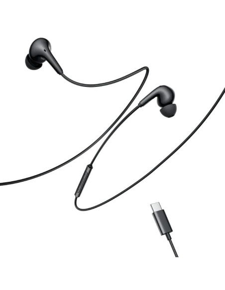 CASTI Edifier, cu fir, intraauriculare - butoni, pt smartphone, microfon pe fir, conectare prin USB-C, buton in-line, negru, "P2