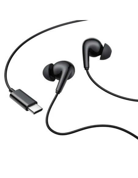 CASTI Edifier, cu fir, intraauriculare - butoni, pt smartphone, microfon pe fir, conectare prin USB-C, buton in-line, negru, "P2