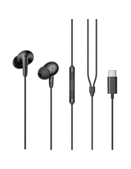 CASTI Edifier, cu fir, intraauriculare - butoni, pt smartphone, microfon pe fir, conectare prin USB-C, buton in-line, negru, "P2
