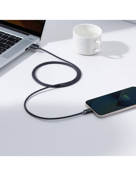 CABLU alimentare si date Baseus Crystal Shine, Fast Charging Data Cable pt. smartphone, USB la Lightning Iphone 2.4A, 1.2m, negr