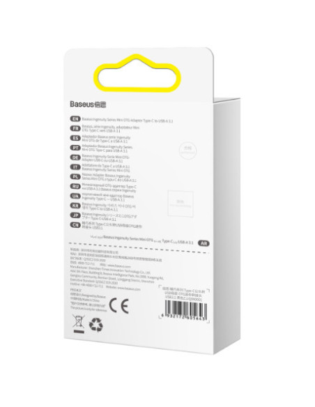 ADAPTOR Baseus Ingenuity Series Mini OTG, USB 3.1 (M) la USB Type-C (T), corp metalic, negru "ZJJQ000001" - 6932172605643