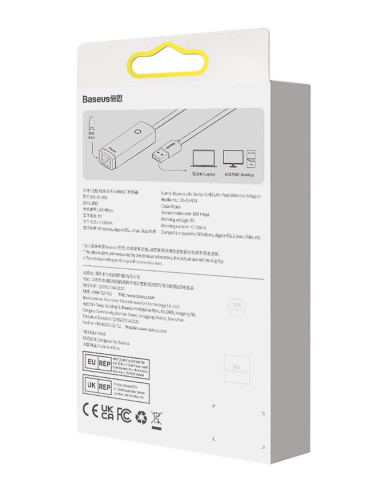 ADAPTOR RETEA Baseus Lite, USB 2.0 to RJ-45...