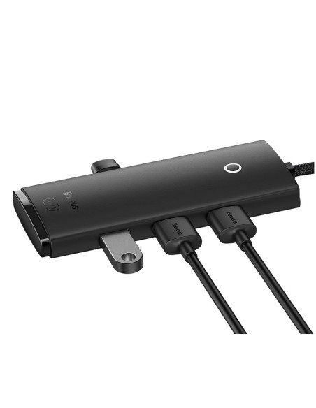HUB extern Baseus Lite, porturi USB: USB 3.0 x 4, conectare prin USB 3.0, lungime 1m, negru, "WKQX030101" - 6932172606206