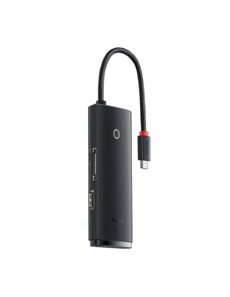 DOCKING Station Baseus Lite, conectare PC USB Type-C, USB 3.0 x 2, USB Type C x 1, HDMI x 1/4K/30Hz, card reader SD/microSD, neg