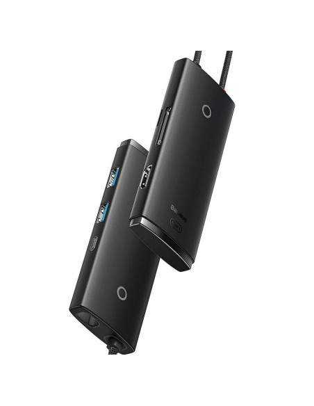 DOCKING Station Baseus Lite, conectare PC USB Type-C, USB 3.0 x 2, USB Type C x 1, HDMI x 1/4K/30Hz, card reader SD/microSD, neg