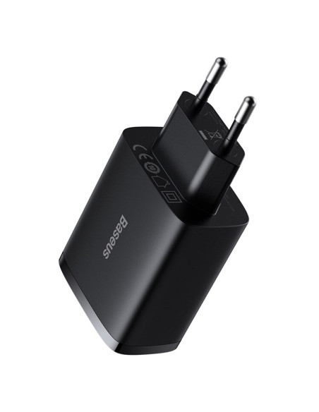 INCARCATOR retea Baseus Compact, Fast Charge 17W, 3 x USB 5V/2.1A, negru "CCXJ020101" - 6932172606961