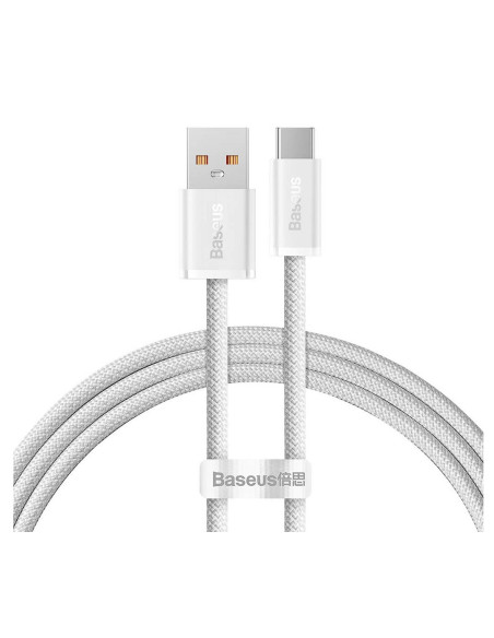 CABLU alimentare si date Baseus Dynamic, Fast Charging Data Cable pt. smartphone, USB la USB Type-C 100W, brodat, 2m, alb "CALD0