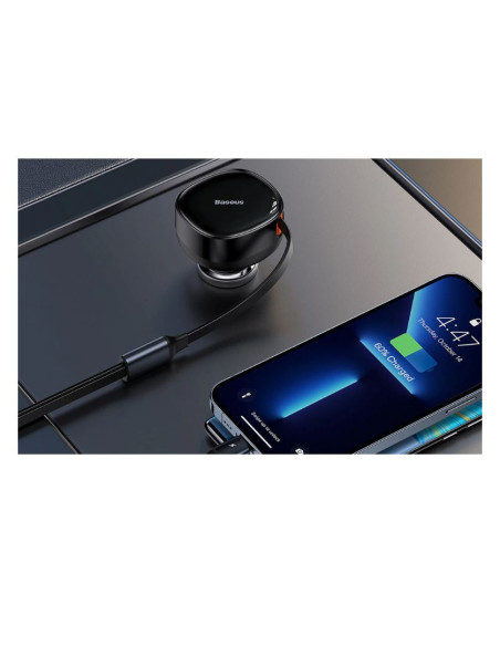 INCARCATOR auto Baseus Enjoyment,cablu inclus max 75cm,1 x USB Type-C(T) max 5V/3A 30W,1x Lightning 5V/3A total output 25 cm,pt.