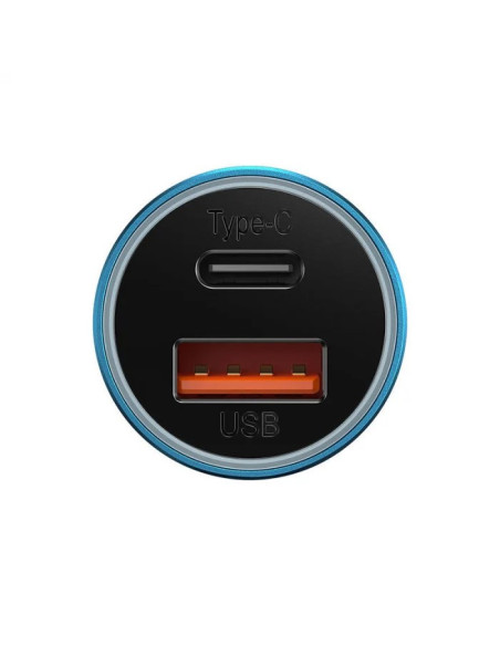 INCARCATOR auto Baseus Golden Contactor Max, Quick Charge 60W, 1 x USB 5V/3A, 1 x USB Type-C, albastru "CGJM000103" - 6932172608