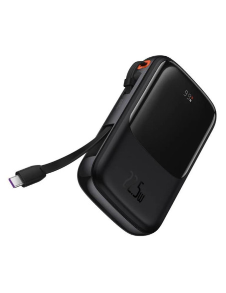 POWER BANK Baseus Qpow Pro Digital Display, 10000mAh, 22.5W, 1 x cablu integrat USB Type-C output/input, 1 x USB, 1 x Lightning,