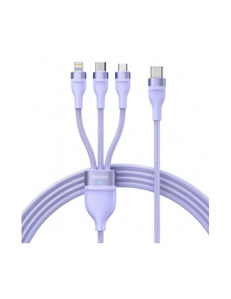 CABLU alimentare si date Baseus Flash Series II One-for-three, pt. smartphone, USB la Micro-USB+Lightning+USB Type-C 100W, 1.2m,