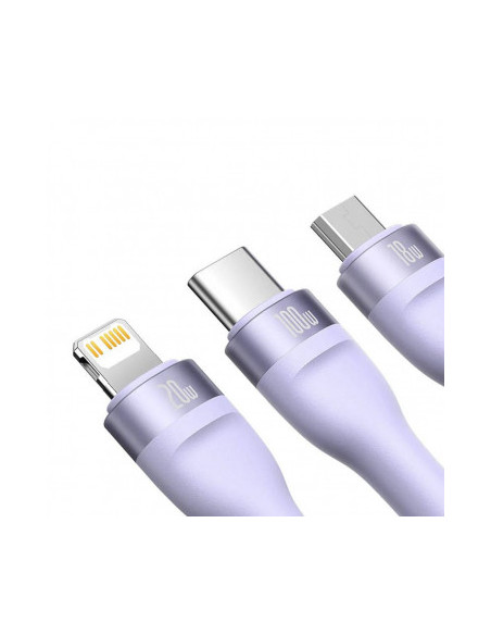 CABLU alimentare si date Baseus Flash Series II One-for-three, pt. smartphone, USB si USB Type-C la Micro-USB+Lightning+USB Type