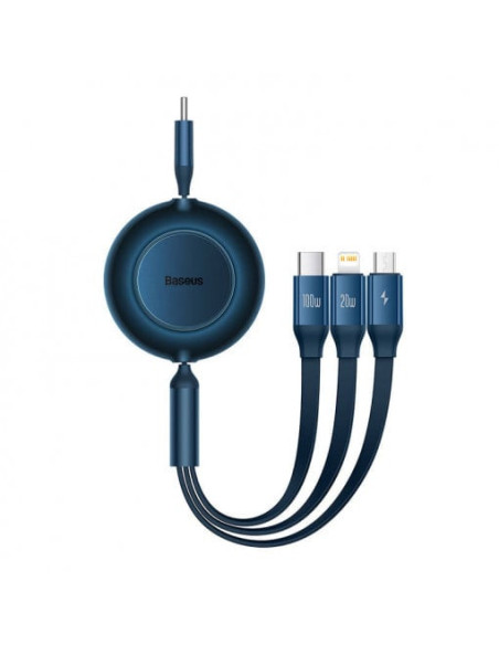 CABLU alimentare si date Baseus Bright Mirror 2, retractabil 3-in-1, pt smartphone,USB Type-C la Micro-USB + Lightning + USB Typ