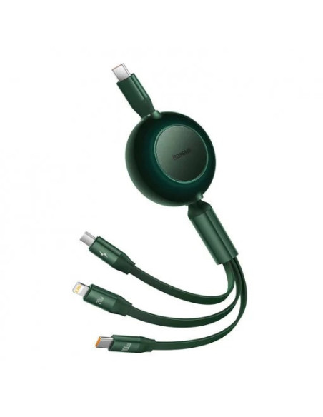 CABLU alimentare si date Baseus Bright Mirror 2 One-for-three Retractable, pt smartphone,USB Type-C la Micro-USB+Lightning + USB
