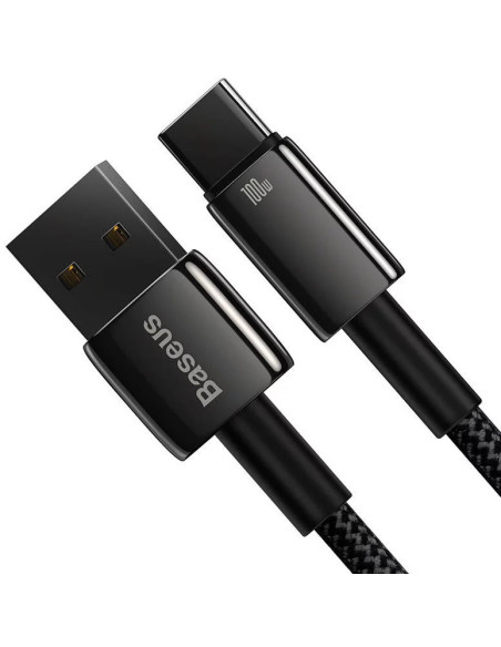 CABLU alimentare si date Baseus, Fast Charging Data Cable pt. smartphone, USB la USB Type-C (T), 100W, 480Mbps, aliaj zinc, brai