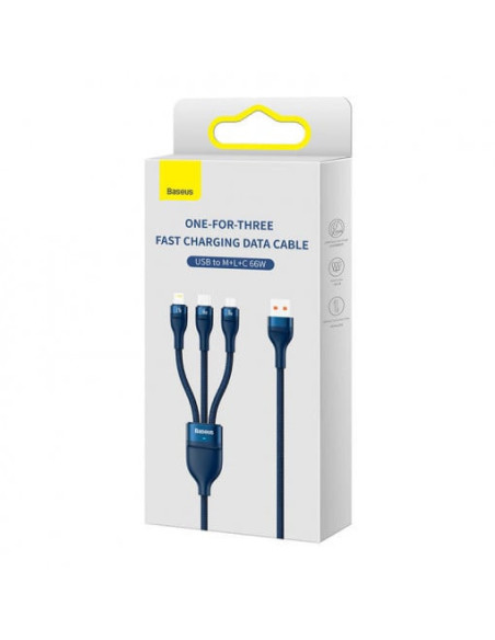 CABLU alimentare si date Baseus Flash Series II One-for-three, pt. smartphone, USB si USB Type-C la Micro-USB+Lightning+USB Type