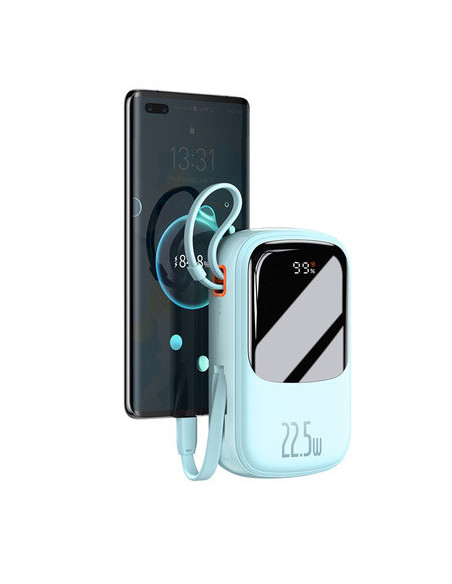 POWER BANK Baseus Qpow2 Digital Display, 20000mAh, 22.5W, 2 x USB Type-C output/input, 1 x Lightning, 1 x USB, include cablu USB