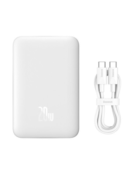 POWER BANK Baseus Magnetic Mini Wireless, 10000mAh, 20W, 2 x USB Type-C output/input, 15W wireless charging, include cablu USB T