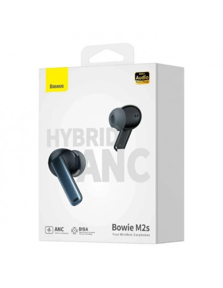 CASTI Baseus Bowie M2S, pt smartphone, wireless TWS, bluetooth 5.3, microfon pe casca, negru "NGTW350101" - 6932172626075