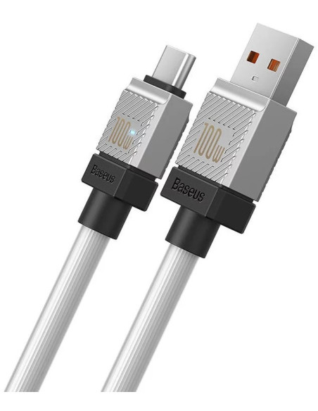 CABLU alimentare si date Baseus, Fast Charging Data Cable pt. smartphone, USB (T) la USB Type-C (T), 100W, 1m, alb, "CAKW000602"