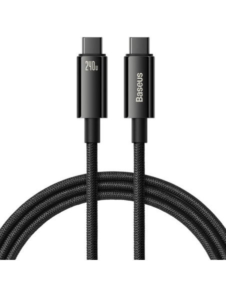 CABLU alimentare si date Baseus Tungsten Gold, Fast Charging Data Cable pt. smartphone, USB Type-C la USB Type-C 240W, braided,