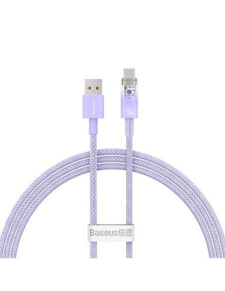 CABLU alimentare si date Baseus Explorer, Fast Charging Data Cable pt. smartphone, USB la USB Type-C 100W, senzor de temperatura
