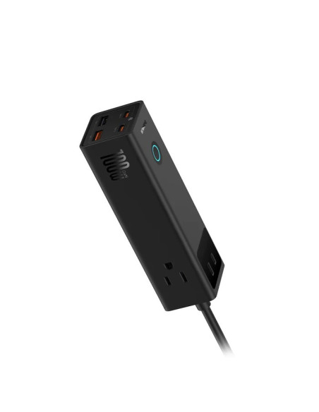 INCARCATOR RETEA Baseus PowerCombo Pro Powerstrip, pentru USA 110V, Quick Charge 100W, 3 x AC, 2 x USB Type-C Output 5V/3A, 2 x