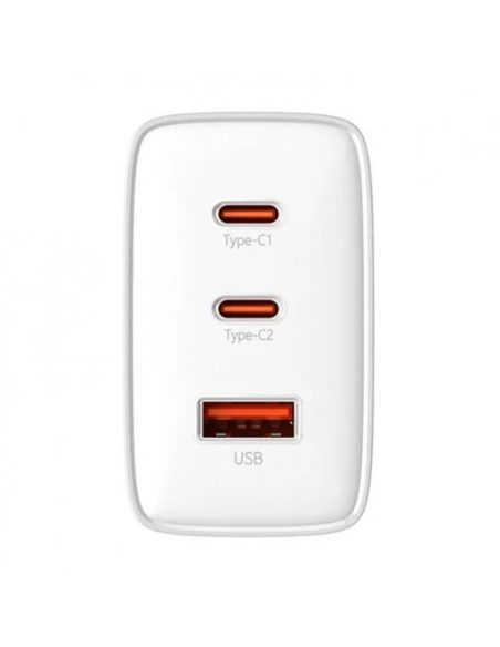 INCARCATOR RETEA Baseus Cube Pro, Quick Charge 65W, 2 x USB Type-C Output 5V/3A, 1 x USB, alb "P10152301213-00" - 6932172641481