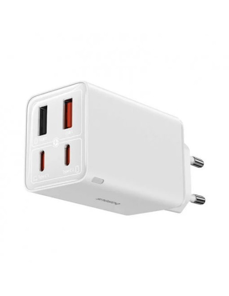 INCARCATOR RETEA Baseus GaN6 Pro, Quick Charge 65W, 2 x USB Type-C Output 5V/3A, 2 x USB (include cablu USB Type-C la USB Type-C