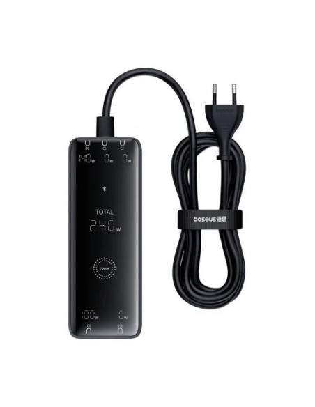 INCARCATOR RETEA Baseus Digital GaN Intelligent, Quick Charge 240W, 1 x AC, 3 x USB Type-C Output 5V/3A, 1 x USB, lungime cablu