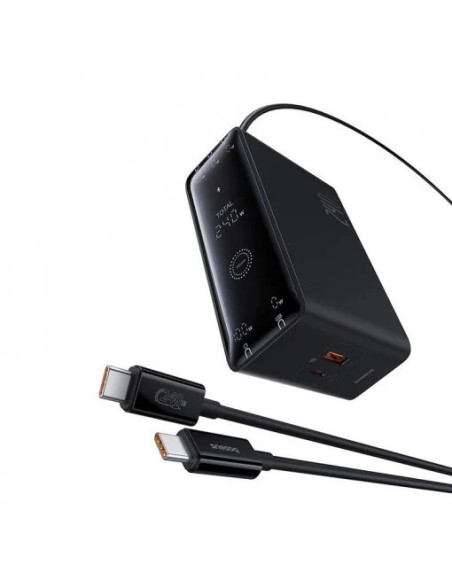 INCARCATOR RETEA Baseus Digital GaN Intelligent, Quick Charge 240W, 1 x AC, 3 x USB Type-C Output 5V/3A, 1 x USB, lungime cablu