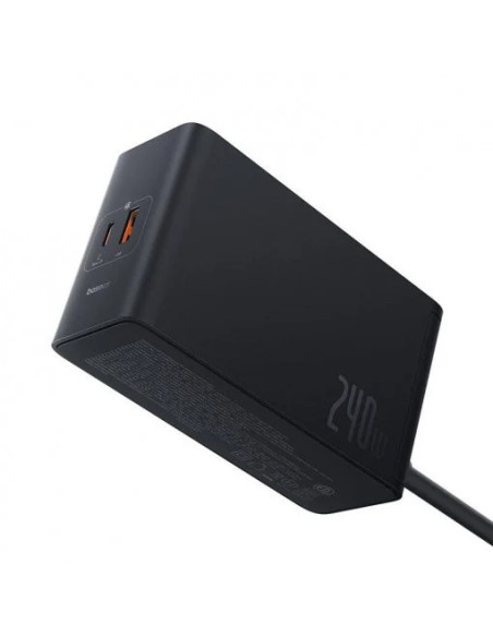 INCARCATOR RETEA Baseus Digital GaN Intelligent, Quick Charge 240W, 1 x AC, 3 x USB Type-C Output 5V/3A, 1 x USB, lungime cablu
