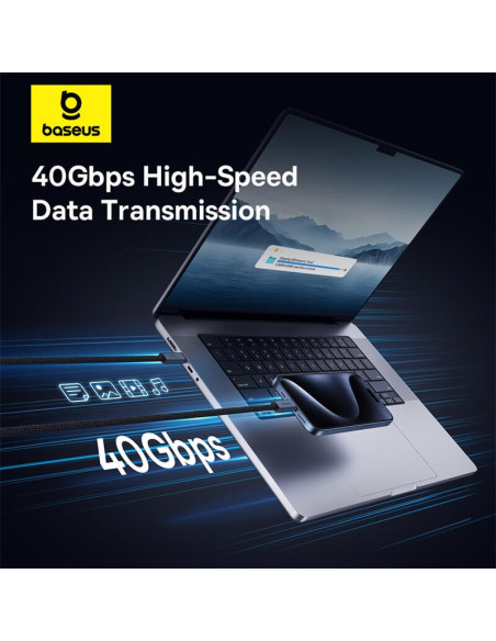 CABLU alimentare si date Baseus Flash Series 2 USB4, Fast Charging Data Cable pt. smartphone, video 8K@60Hz, USB Type-C la USB T
