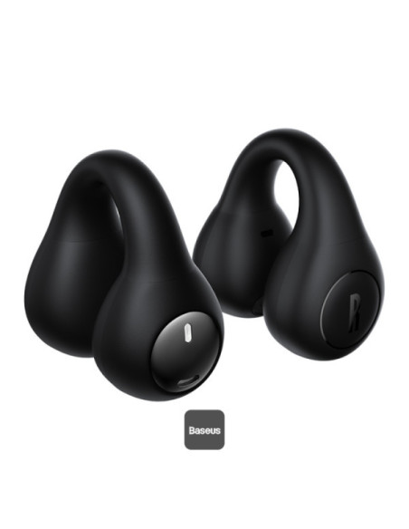 CASTI Baseus AirGo AS01 Open-Ear TWS, pt smartphone, wireless, bluetooth 5.3, microfon pe casca, 25 ore durata baterie, negru "A