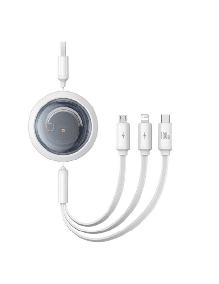 CABLU alimentare si date Baseus Free2Draw, Fast Charging Data Cable pt. smartphone, retractabil, USB la Micro-USB+Lightning + US