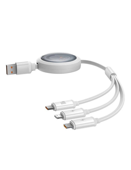 CABLU alimentare si date Baseus Free2Draw, Fast Charging Data Cable pt. smartphone, retractabil, USB la Micro-USB+Lightning + US