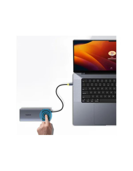 DOCKING Station Baseus Metal Gleam Series II 7-in-1, conec PC USB-C, USB 3.0x3, USB Type-Cx1, USB-Type-Cx1 PD 100W, HDMIx2/4K/60