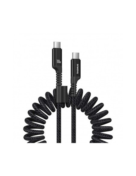 CABLU alimentare si date Baseus Fish-eye, Fast Charging Data Cable pt. smartphone, USB Type-C la USB Type-C 100W, spiralat, 1m,