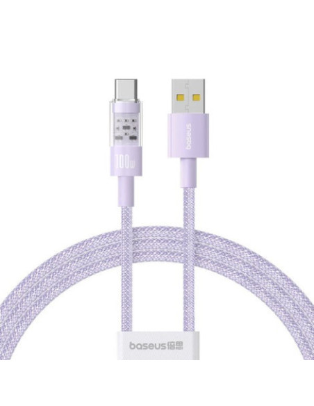 CABLU alimentare si date Baseus Gem, Fast Charging Data Cable pt. smartphone, USB la USB Type-C 100W, 1m, mov "P10373002511-00"