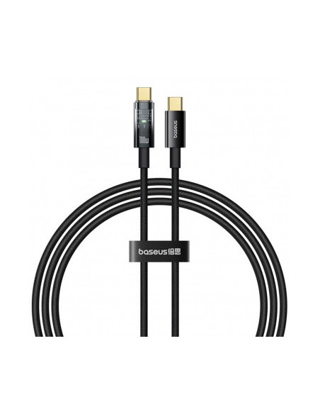CABLU alimentare si date Baseus Explorer, Fast Charging Data Cable pt. smartphone, USB Type-C la USB Type-C 100W, oprire automat